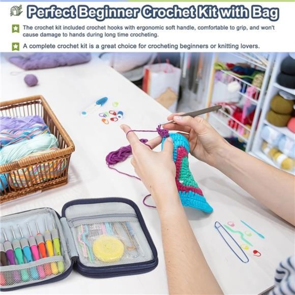 85-Piece Crochet Hooks Set,Crochet Hook Kit with Storage Case,Ergonomic Knitting - Picture 6 of 6